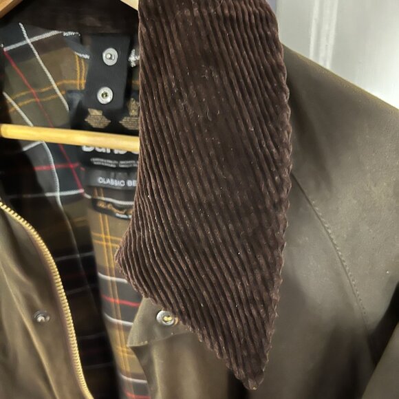 Barbour Classic Bedale Waxed Jacket Olive Size 38 - Picture 2 of 7
